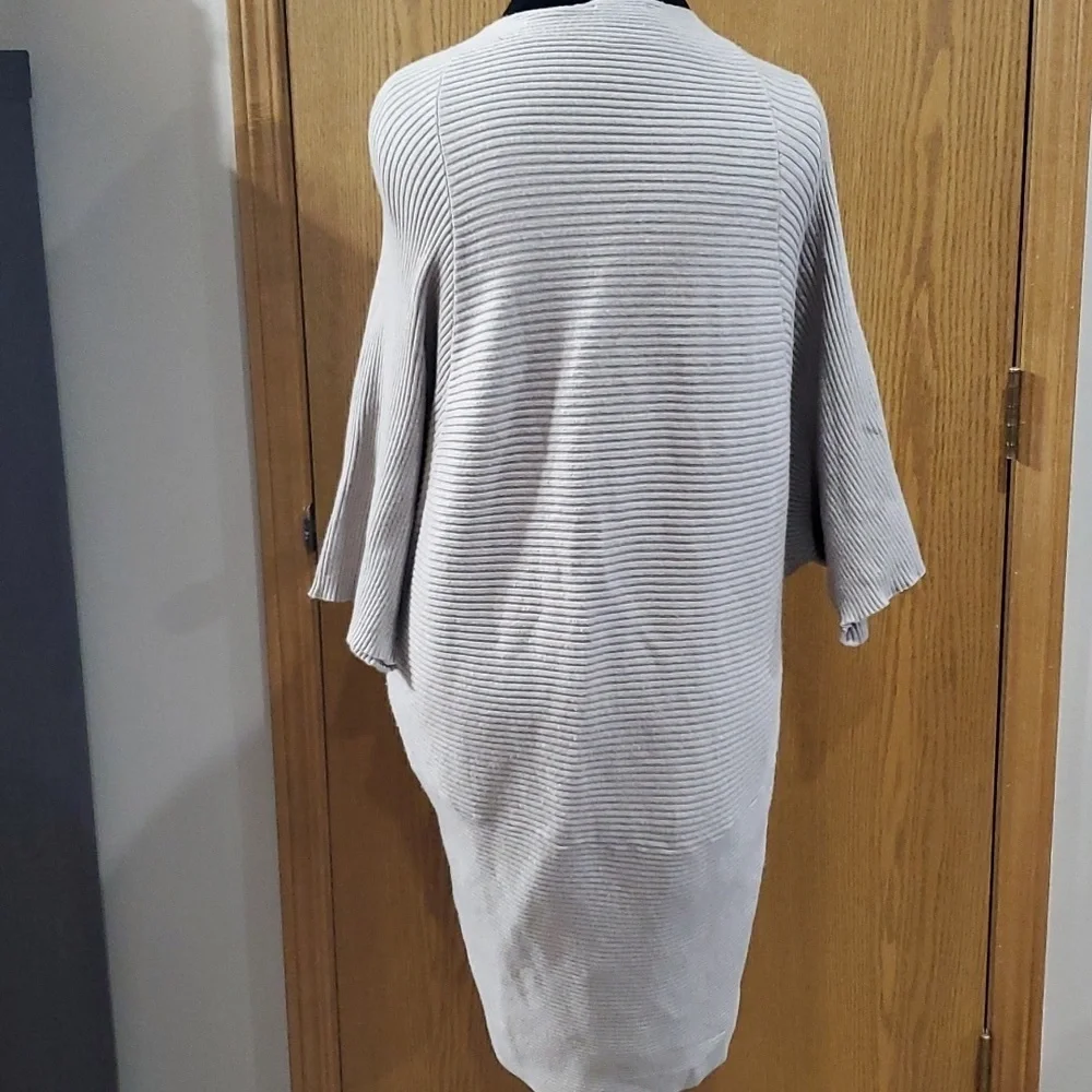 Karissa one size oatmeal ribbed dolman sleeve open front cardigan